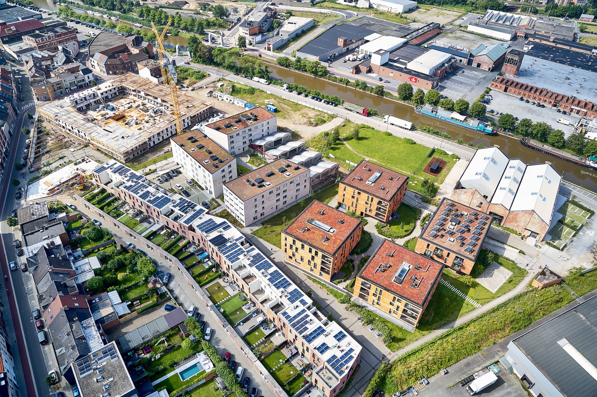 Matexi Pier Kornel Aalst drone foto tijdens de werken