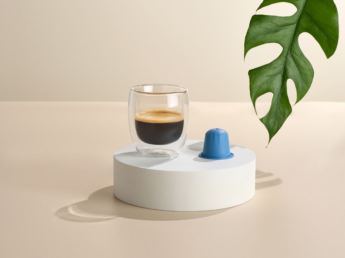 Alusense bio compostable coffee capsule with coffee