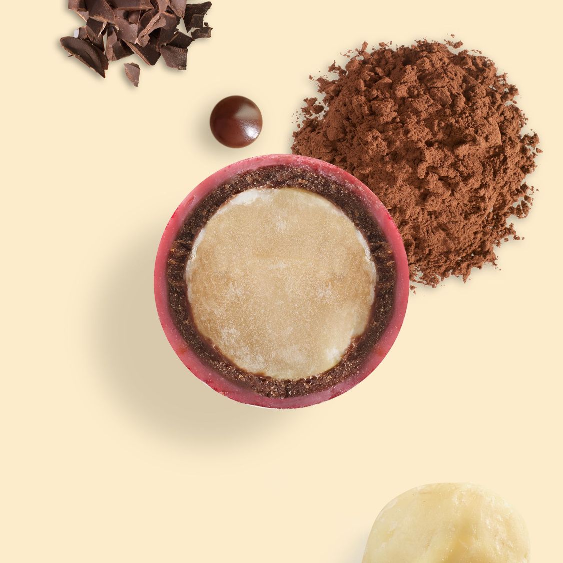 Maison Macolat Robijn Chocolade Macadamia met ingrediënten