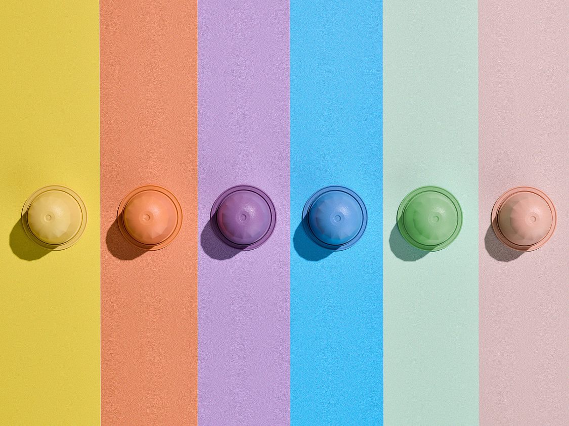 Biosense bio compostable coffee capsules rainbow