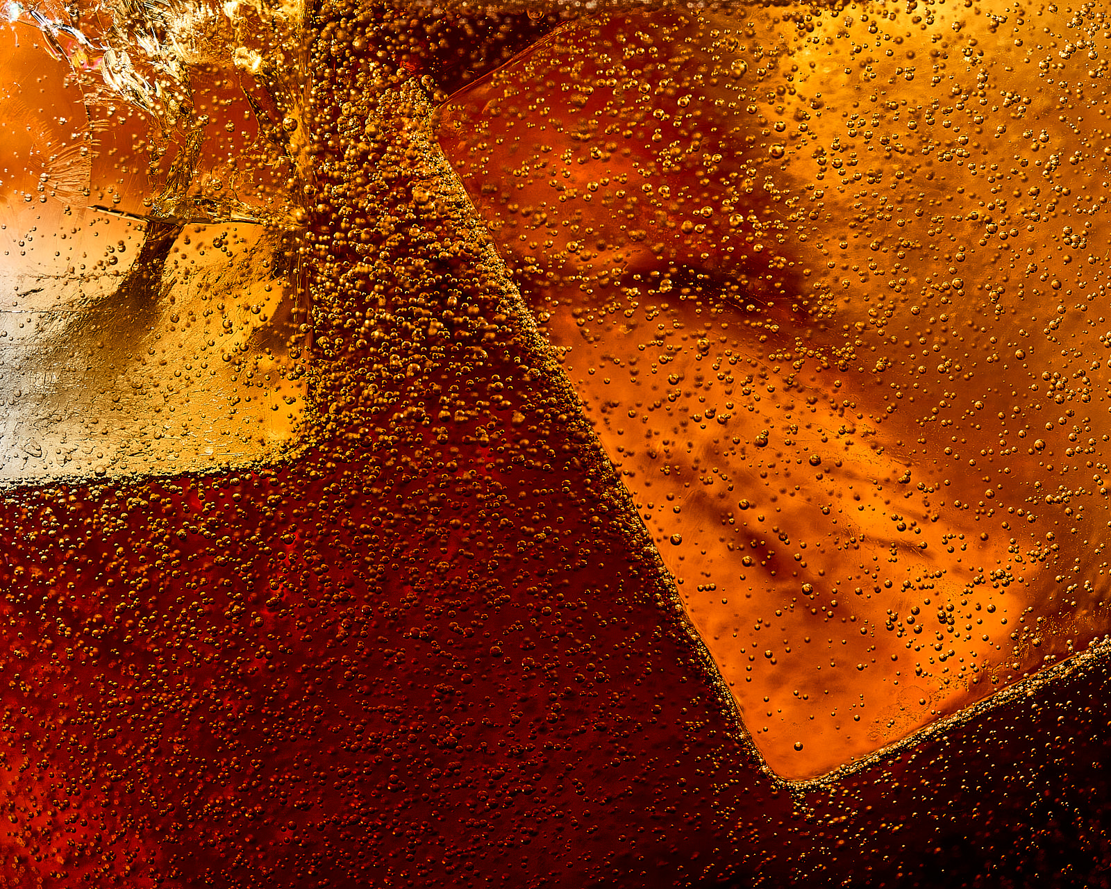Coca Cola Ice cubes close-up