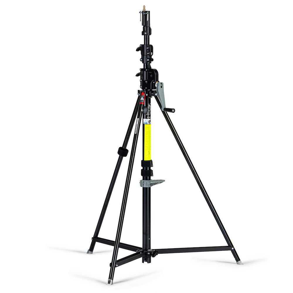 Manfrotto 087NWB wind up light stand, for hire at Studio Ballena